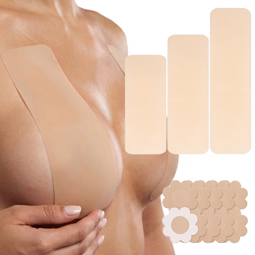 6Pcs Precut Silicone Boob Tape - Strapless Bra Adhesive 评论和价格
