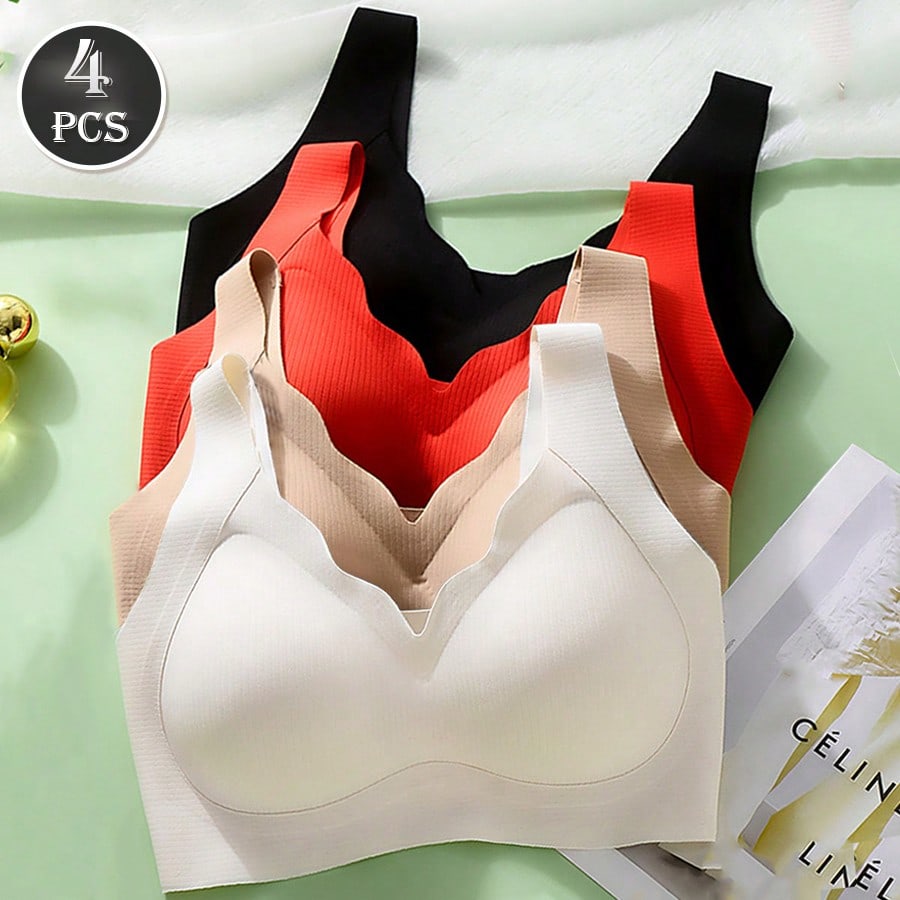 4pcs Women's Seamless Push Up  - Mastectomy Bra Pocket 评论和价格