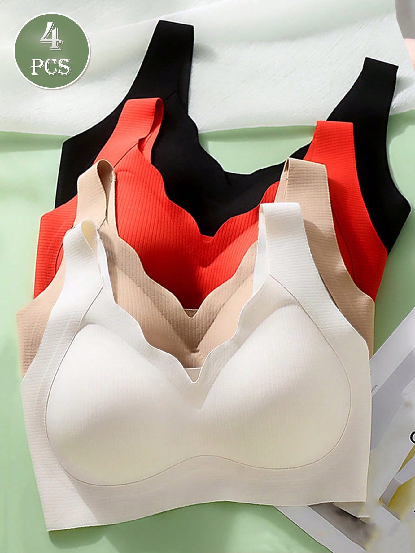 4pcs Women's Seamless Push Up  - Mastectomy Bra Pocket 评论和价格